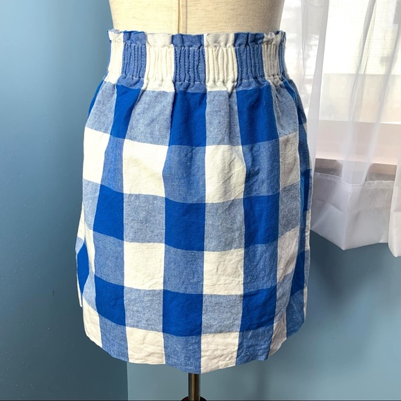 J. Crew Blue and White Checkered Sidewalk Skirt - Picture 5 of 7